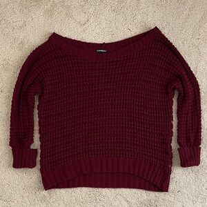 Express Off-the-Shoulder Red Sweater